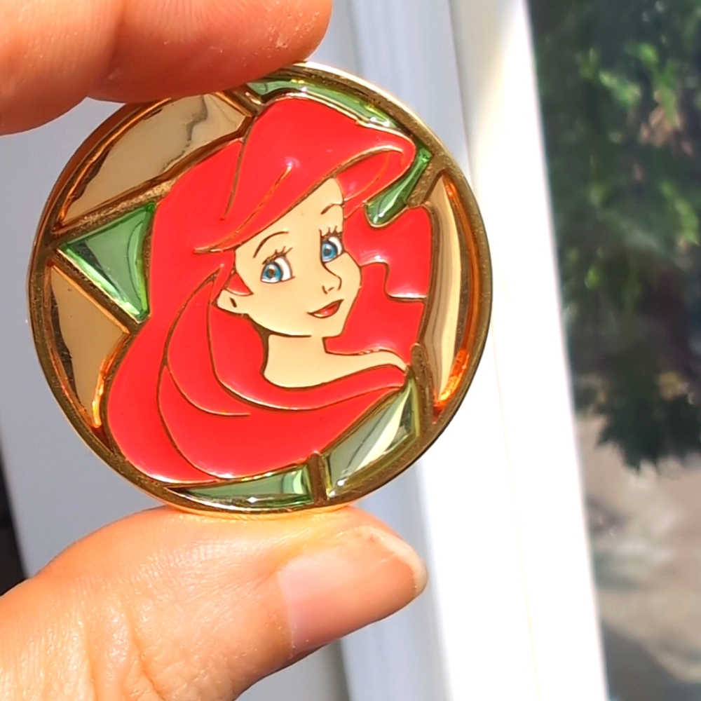 Rare Tokyo Disneyland Stained Glass 'Ariel' Pin - Vintage HTF